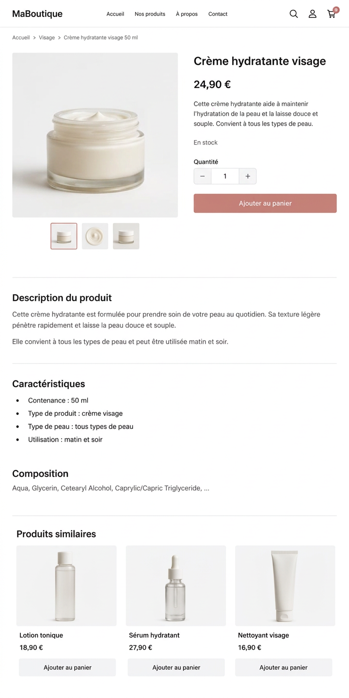 exemple de fiche produit à améliorer sur un site e-commerce pour mieux vendre